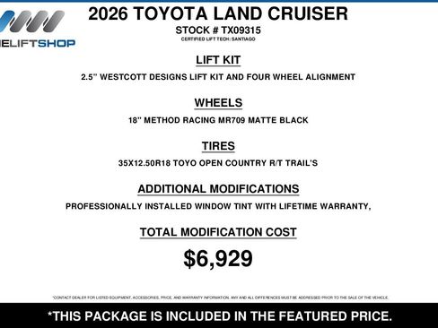 Used 2026 Toyota Land Cruiser w/ Premium Package AWD/4WD image 2