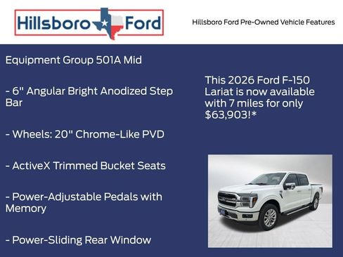 Used 2026 Ford F150 Lariat w/ Equipment Group 501A Mid AWD/4WD image 3