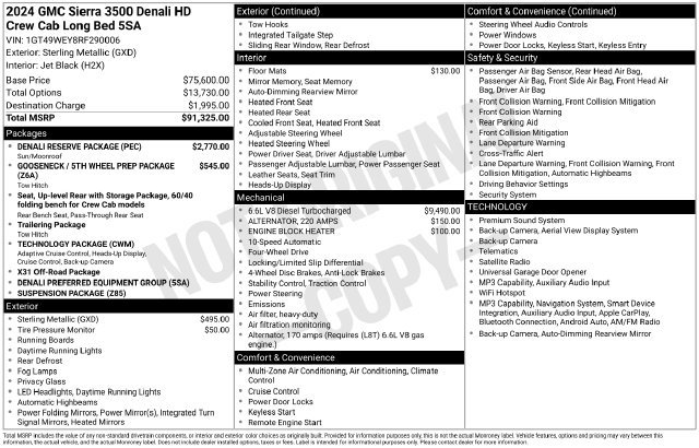 Used 2024 GMC Sierra 3500 Denali w/ Denali Reserve Package AWD/4WD image 4