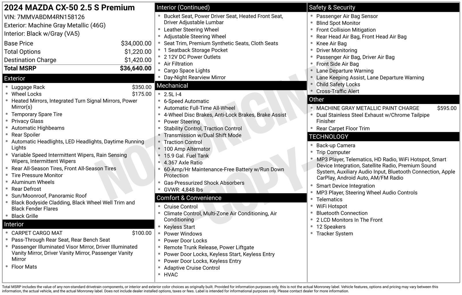 Certified 2024 MAZDA CX-50 AWD 2.5 S w/ Premium Package image 38