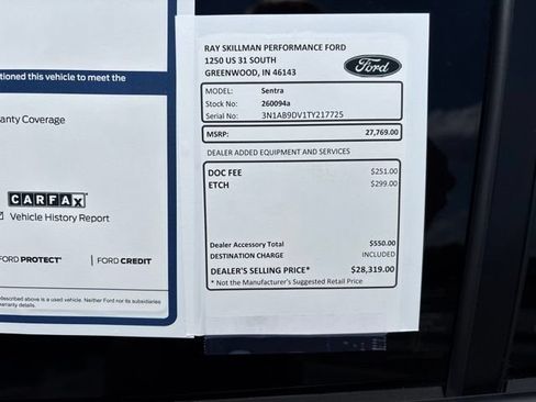 Used 2026 Nissan Sentra SR w/ Floor Mat Package FWD image 3