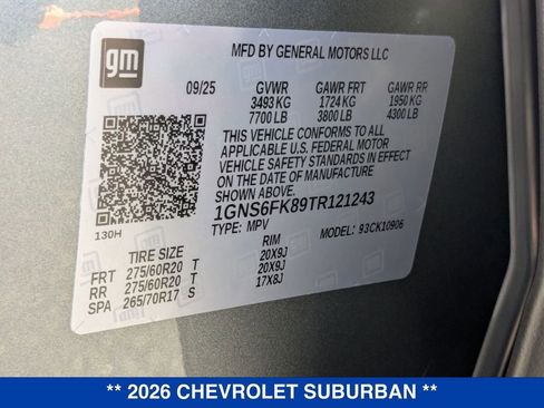 New 2026 Chevrolet Suburban Premier w/ Sun And Tow Package image 38
