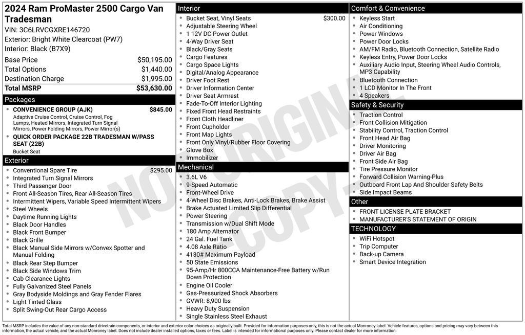 Used 2024 RAM ProMaster 2500 w/ Convenience Group FWD image 23