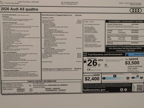New 2026 Audi A5 2.0T Premium Plus AWD/4WD image 39