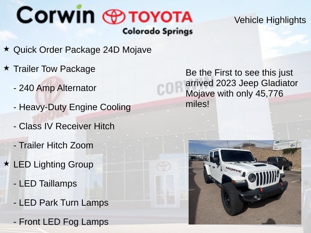Used 2023 Jeep Gladiator Mojave w/ LED Lighting Group AWD/4WD image 3