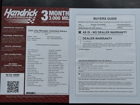 Used 2020 Jeep Wrangler Unlimited Sahara AWD/4WD image 37