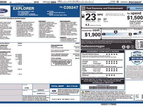 Used 2023 Ford Explorer XLT w/ Equipment Group 202A AWD/4WD image 37