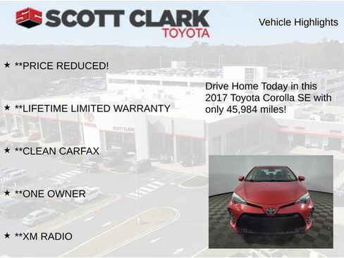 Used 2017 Toyota Corolla SE w/ SE Premium Package FWD image 13