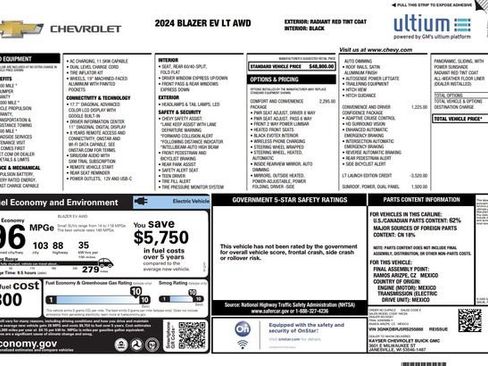 Used 2024 Chevrolet Blazer EV LT AWD/4WD image 2