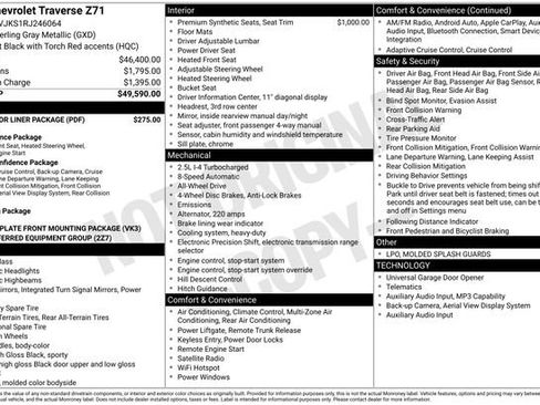 Used 2024 Chevrolet Traverse Z71 w/ LPO, Floor Liner Package image 3