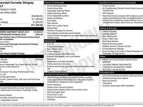Used 2020 Chevrolet Corvette Stingray Preferred Cpe w/ 2LT Preferred Equipment Group RWD image 6