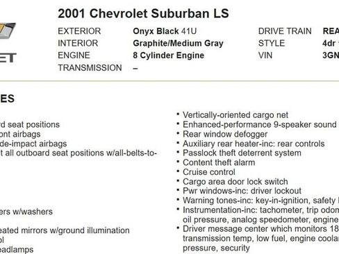 Used 2001 Chevrolet Suburban LS w/ LS Preferred Equipment Group image 16
