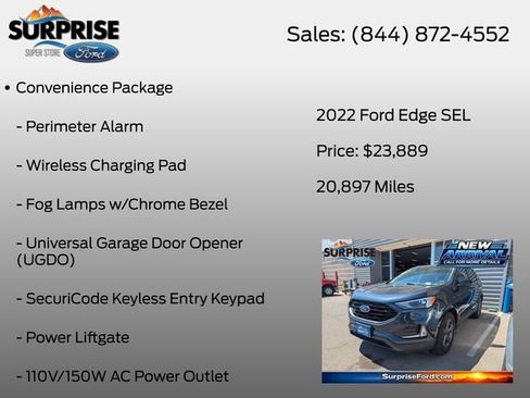 Used 2022 Ford Edge SEL w/ Sport Appearance Package AWD/4WD image 13