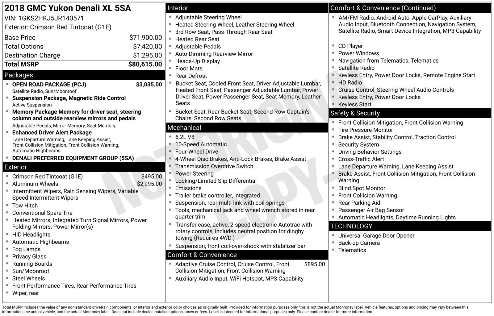 Used 2018 GMC Yukon XL Denali w/ Open Road Package AWD/4WD image 4