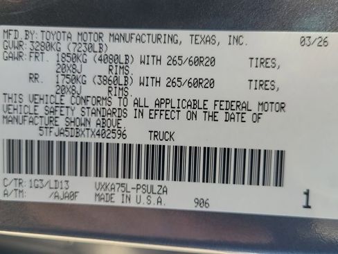 New 2026 Toyota Tundra Limited AWD/4WD image 25