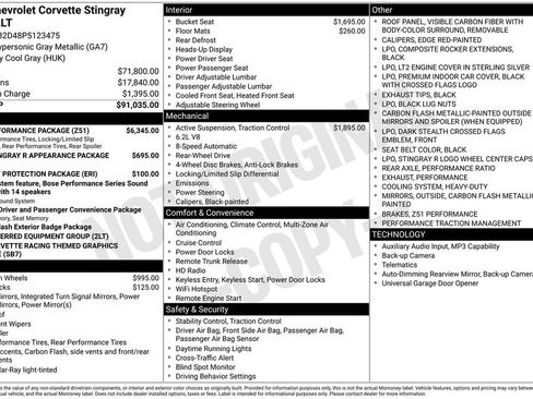 Used 2023 Chevrolet Corvette Stingray Preferred Cpe w/ Z51 Performance Package RWD image 56