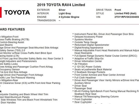 Used 2019 Toyota RAV4 Limited w/ Cold Weather Package FWD image 19