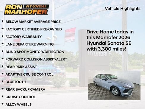 Certified 2026 Hyundai Sonata SE FWD image 15