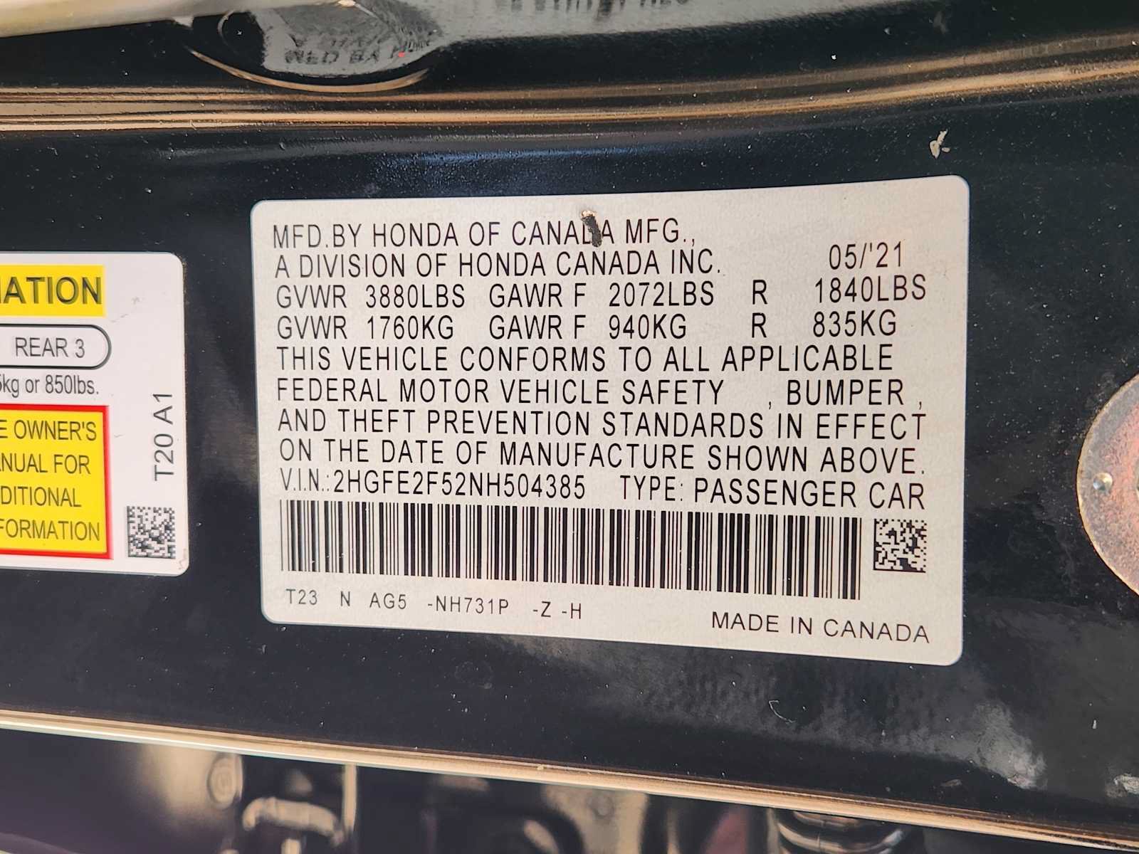 Certified 2022 Honda Civic Sport image 31