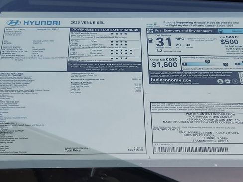 New 2026 Hyundai Venue SEL image 31