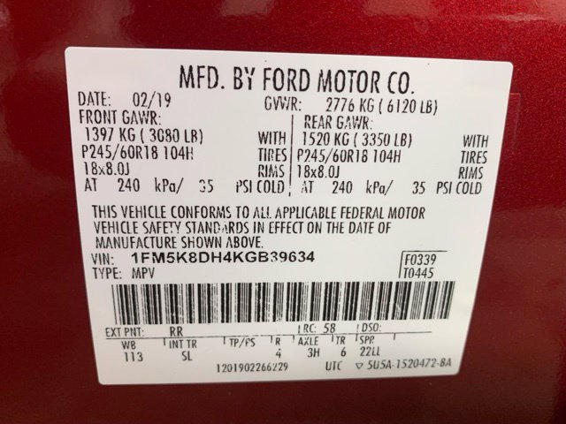 Used 2019 Ford Explorer XLT w/ Equipment Group 202A AWD/4WD image 43