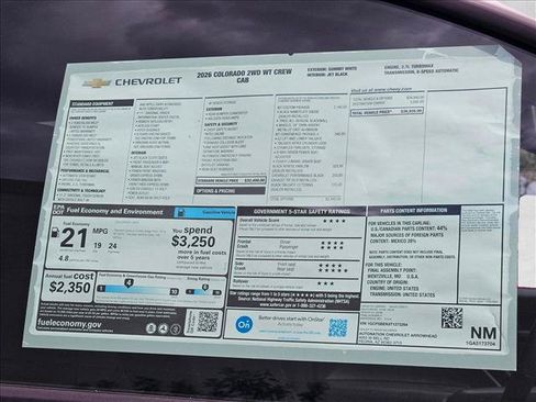 New 2026 Chevrolet Colorado W/T w/ WT Custom Package RWD image 18