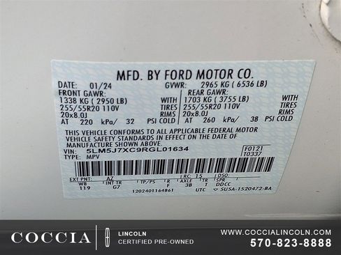 Certified 2024 Lincoln Aviator Reserve w/ Elements Package Plus image 27