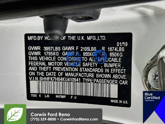 Used 2019 Honda Civic EX image 34