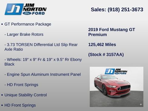 Used 2019 Ford Mustang GT Premium w/ GT Performance Package RWD image 14