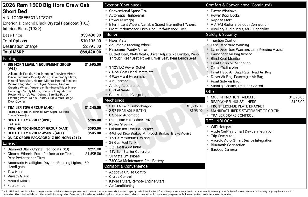 New 2026 RAM 1500 Big Horn AWD/4WD image 6