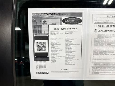 Used 2021 Toyota Camry SE w/ Cold Weather Package AWD/4WD image 13