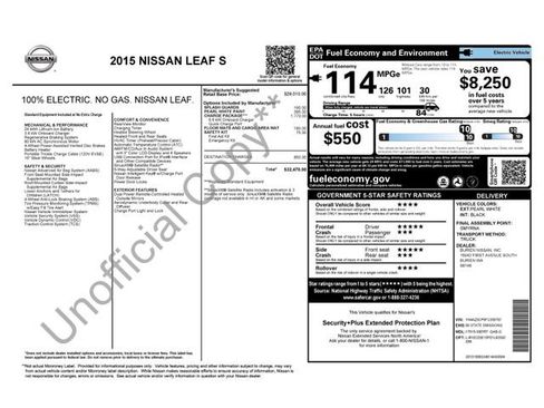Used 2015 Nissan Leaf S w/ Charge Package image 2