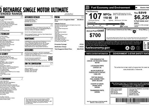 Used 2024 Volvo C40 P8 Recharge Ultimate w/ Protection Package Premier image 2