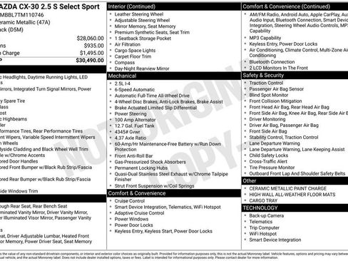 Certified 2026 MAZDA CX-30 AWD 2.5 S w/ Select Sport Pkg image 40