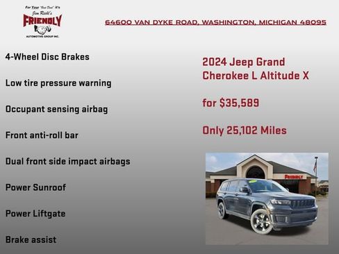 Used 2024 Jeep Grand Cherokee L Altitude AWD/4WD image 30