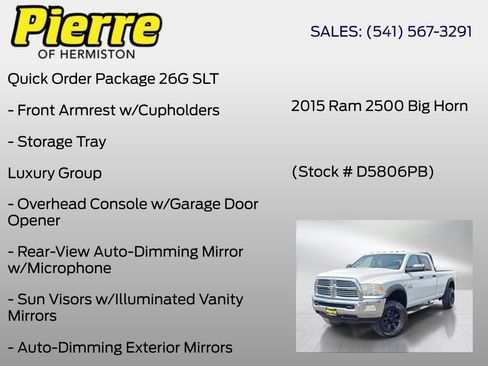 Used 2015 RAM 2500 SLT w/ Protection Group AWD/4WD image 6