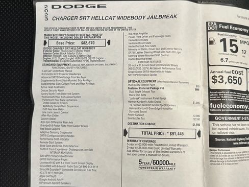 Used 2023 Dodge Charger SRT Hellcat w/ Harman/Kardon Audio Group RWD image 43