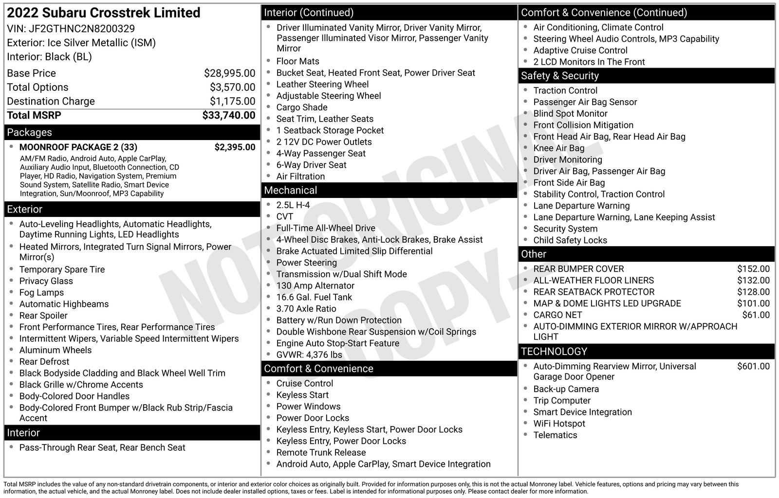 Certified 2022 Subaru Crosstrek 2.5i Limited w/ Moonroof Package 2 AWD/4WD image 2