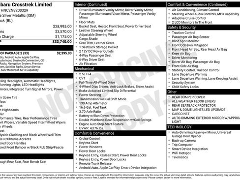 Certified 2022 Subaru Crosstrek 2.5i Limited w/ Moonroof Package 2 AWD/4WD image 2