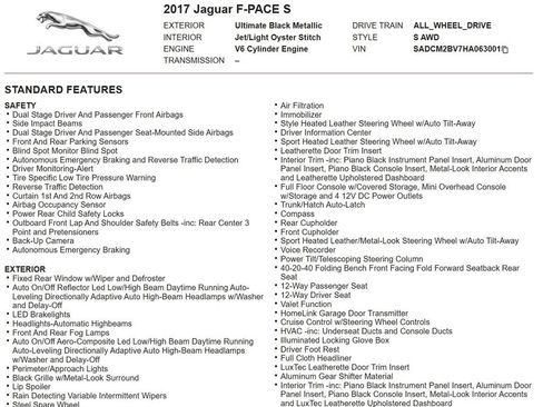 Used 2017 Jaguar F-PACE S image 29