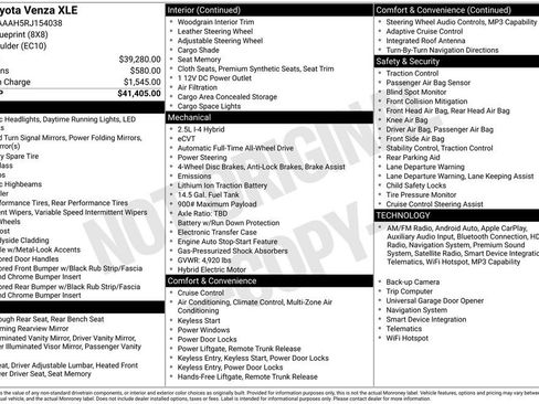 Used 2024 Toyota Venza XLE AWD/4WD image 4