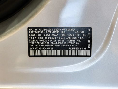 Used 2017 Volkswagen Passat 1.8T S FWD image 55