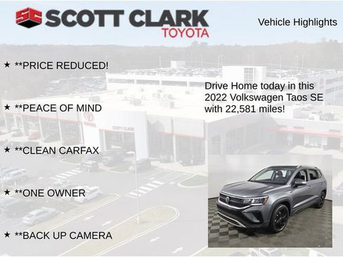 Used 2022 Volkswagen Taos SE w/ Panoramic Sunroof Package image 8