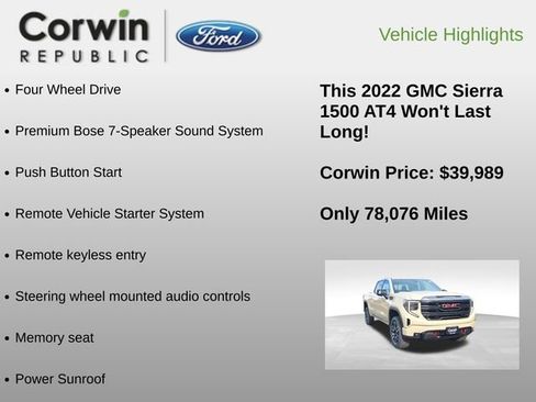 Used 2022 GMC Sierra 1500 AT4 w/ AT4 Premium Package image 12