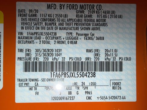 Used 2020 Ford Mustang Shelby GT500 w/ Carbon Fiber Track Pack RWD image 14