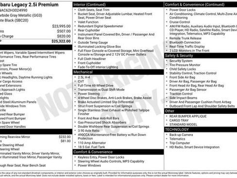 Used 2017 Subaru Legacy 2.5i Premium image 10