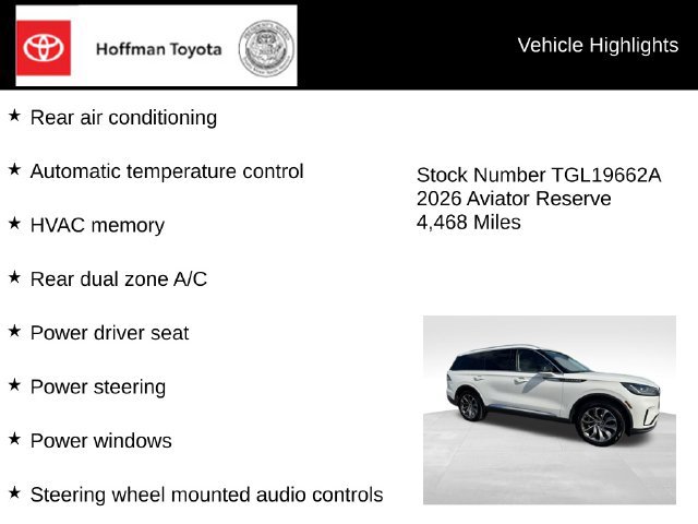 Used 2026 Lincoln Aviator Reserve w/ Illumination Package AWD/4WD image 25