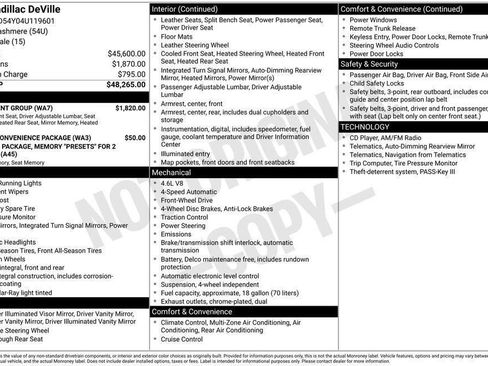 Used 2004 Cadillac De Ville w/ Equipment Group FWD image 5