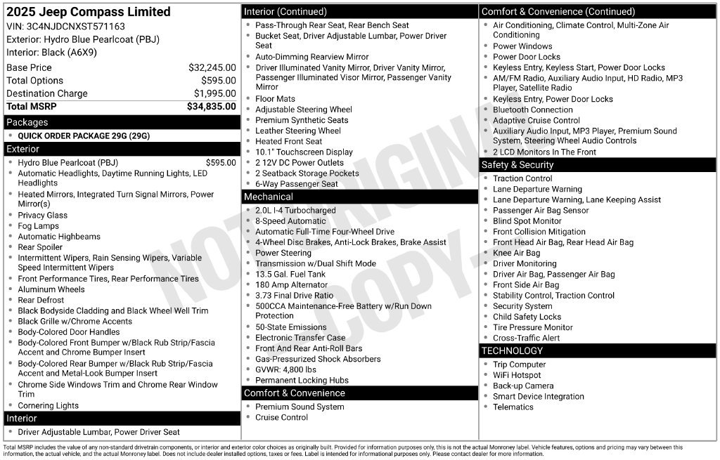 New 2025 Jeep Compass Limited AWD/4WD image 32