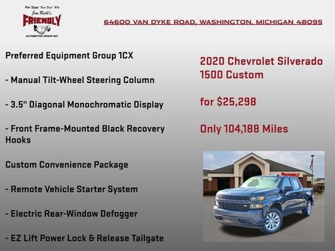 Used 2020 Chevrolet Silverado 1500 Custom w/ Custom Value Package AWD/4WD image 15